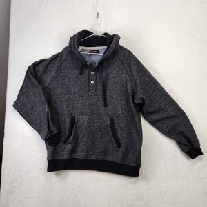 Foot Locker Mens 3XL Athletic Fit Hoodie Henley Pullover Gray‎ Fleece Lined